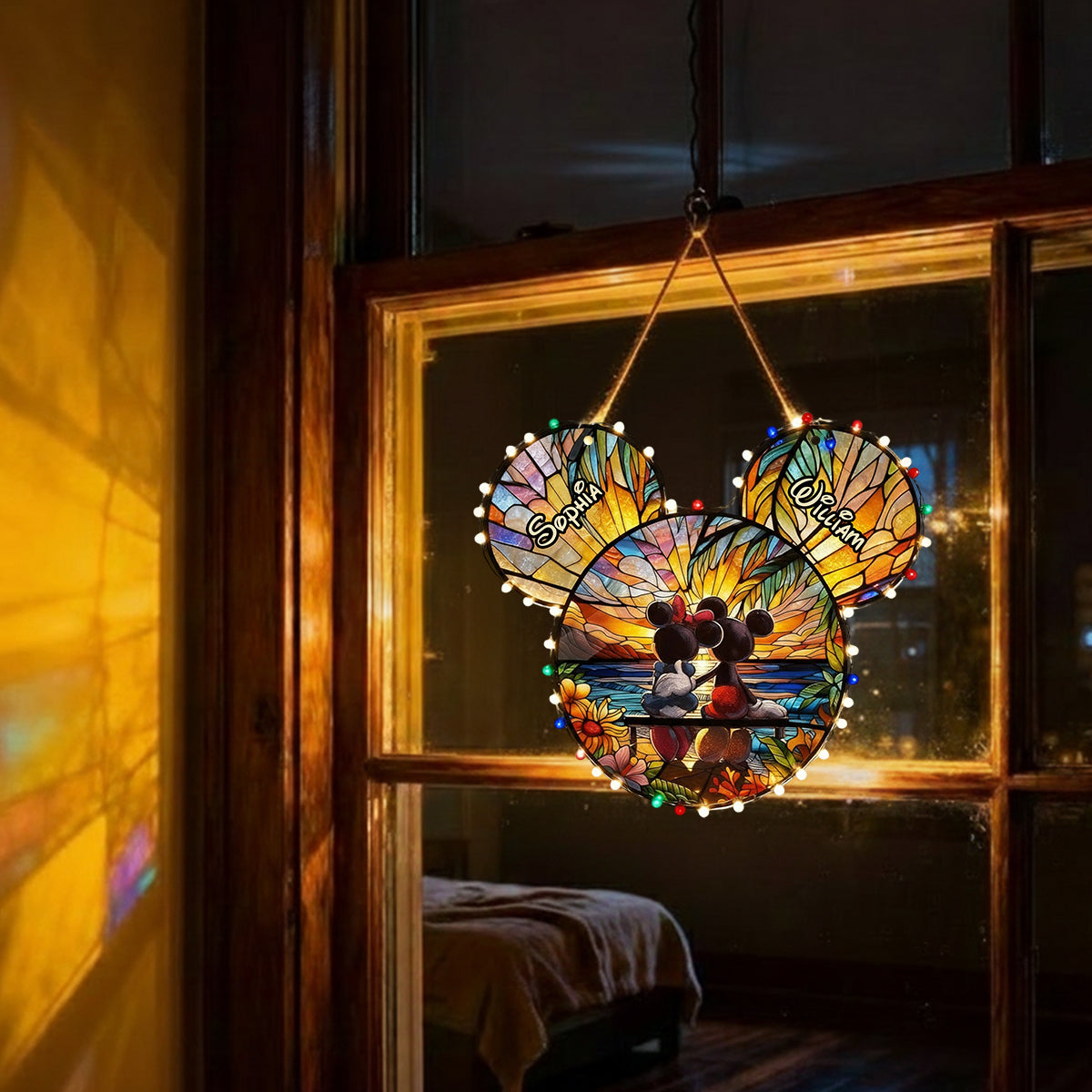 Glowing Romance Mouse Couple - Personalized Mouse LED Light Acrylic Sign
