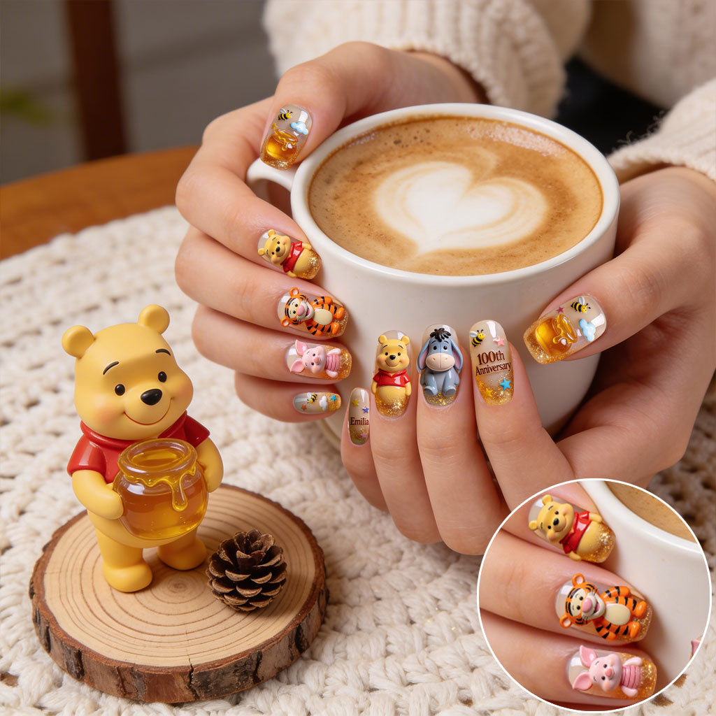 Honey Bear - Personalized Yellow Bear Press On Nails