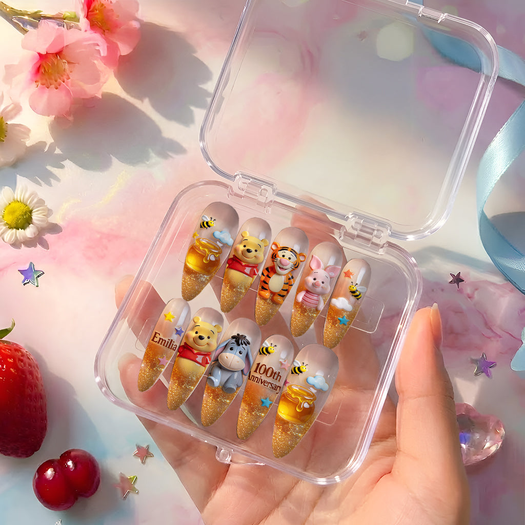 Honey Bear - Personalized Yellow Bear Press On Nails