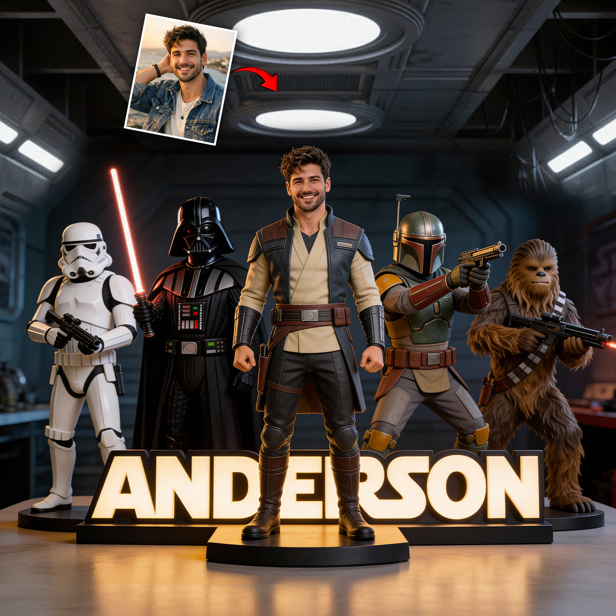 Custom Any Photo The Force - Personalized The Force Custom Shaped Acrylic Plaque