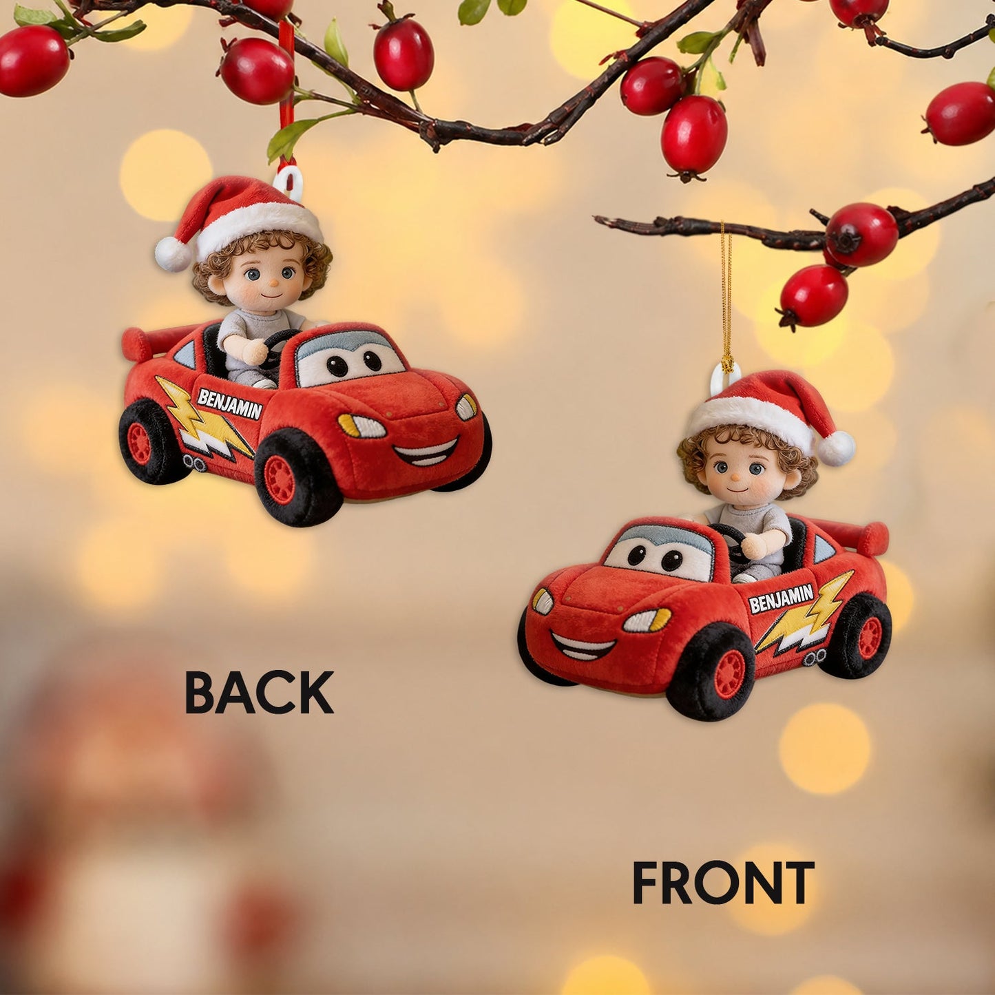 Kid On Wheel - Personalized Racing Lover Plush Ornament