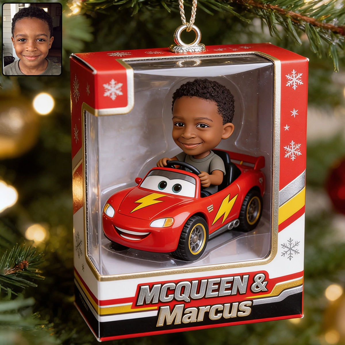 Racing Into Christmas - Personalized Christmas Acrylic Box Ornament