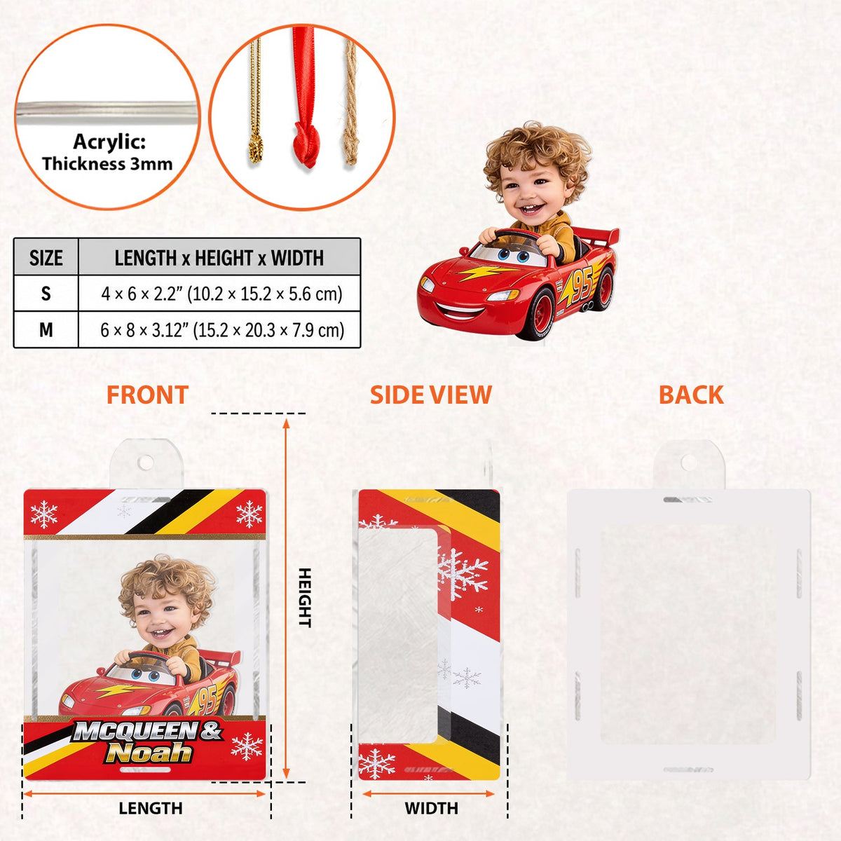 Racing Into Christmas - Personalized Christmas Acrylic Box Ornament
