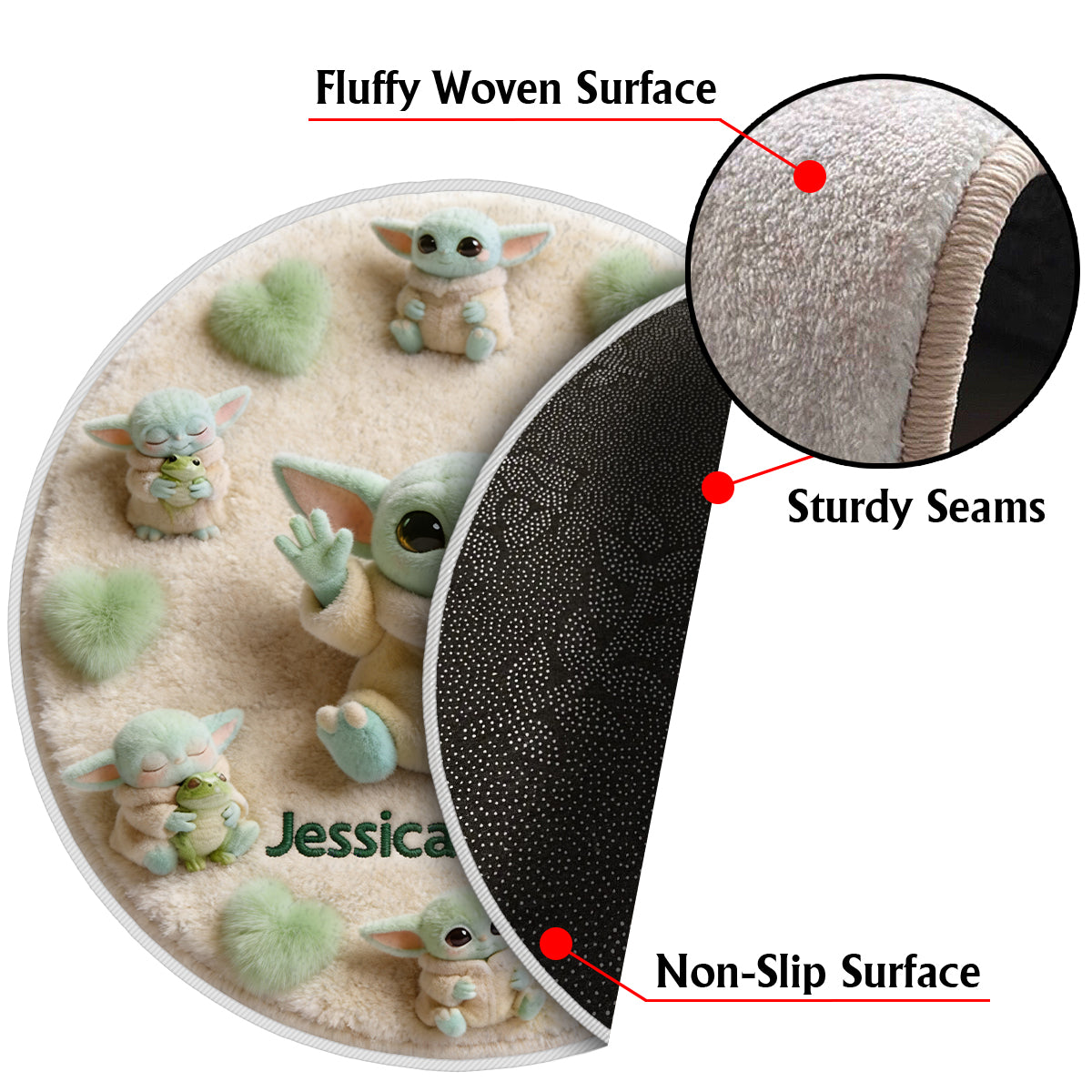 Cute Baby - Personalized The Force Non-Slip Tufted Rug