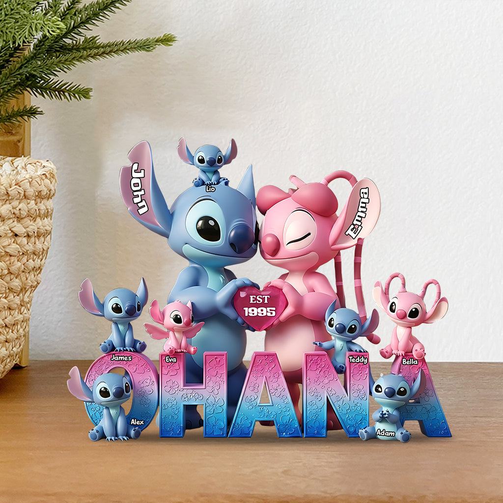 Ohana Family Love - Personalized Ohana Custom Shaped Acrylic Plaque