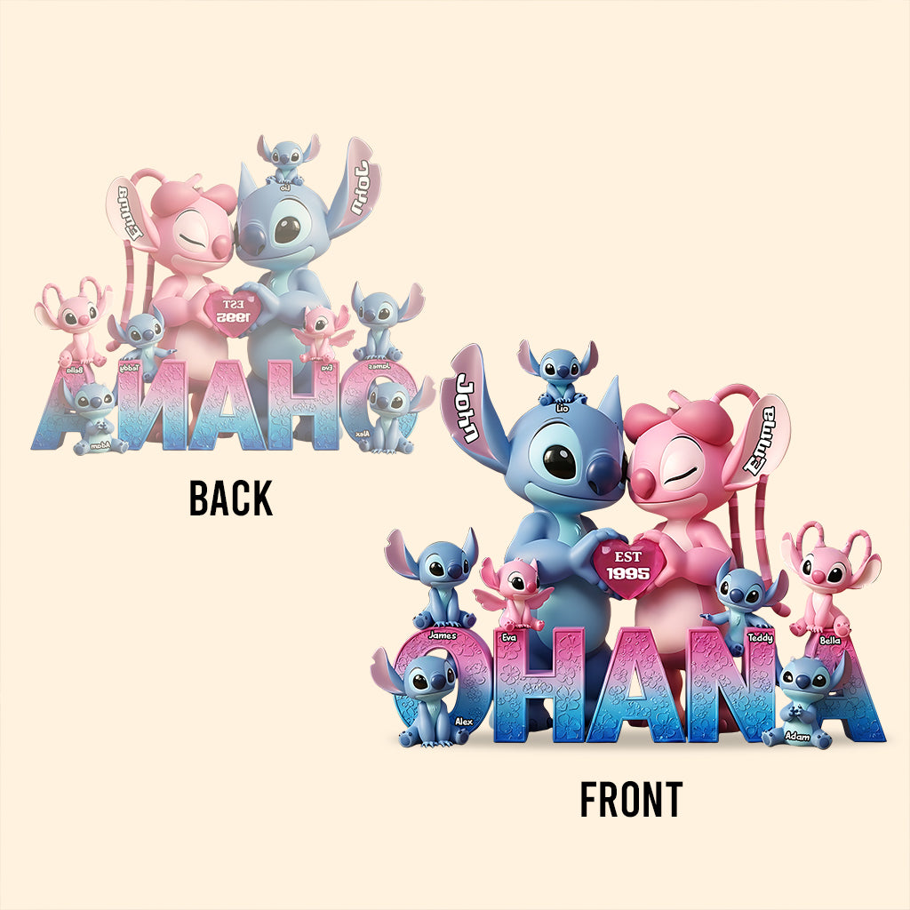 Ohana Family Love - Personalized Ohana Custom Shaped Acrylic Plaque