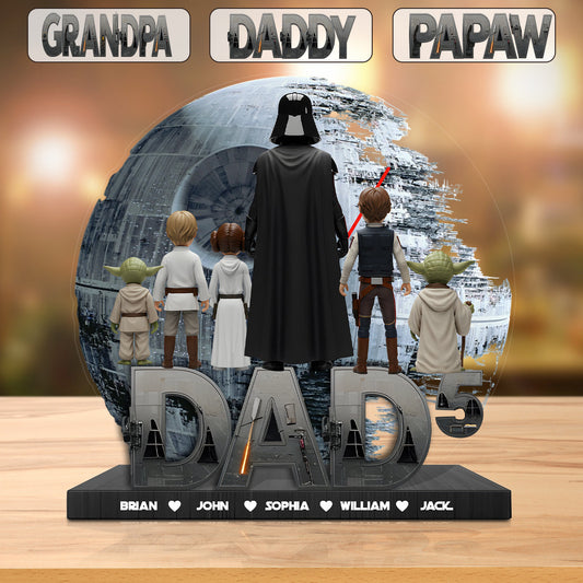 Dad 3 - Gift For Father - Personalized The Force Custom Shaped Acrylic Plaque