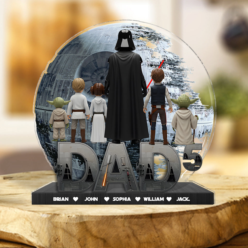Dad 3 - Gift For Father - Personalized The Force Custom Shaped Acrylic Plaque