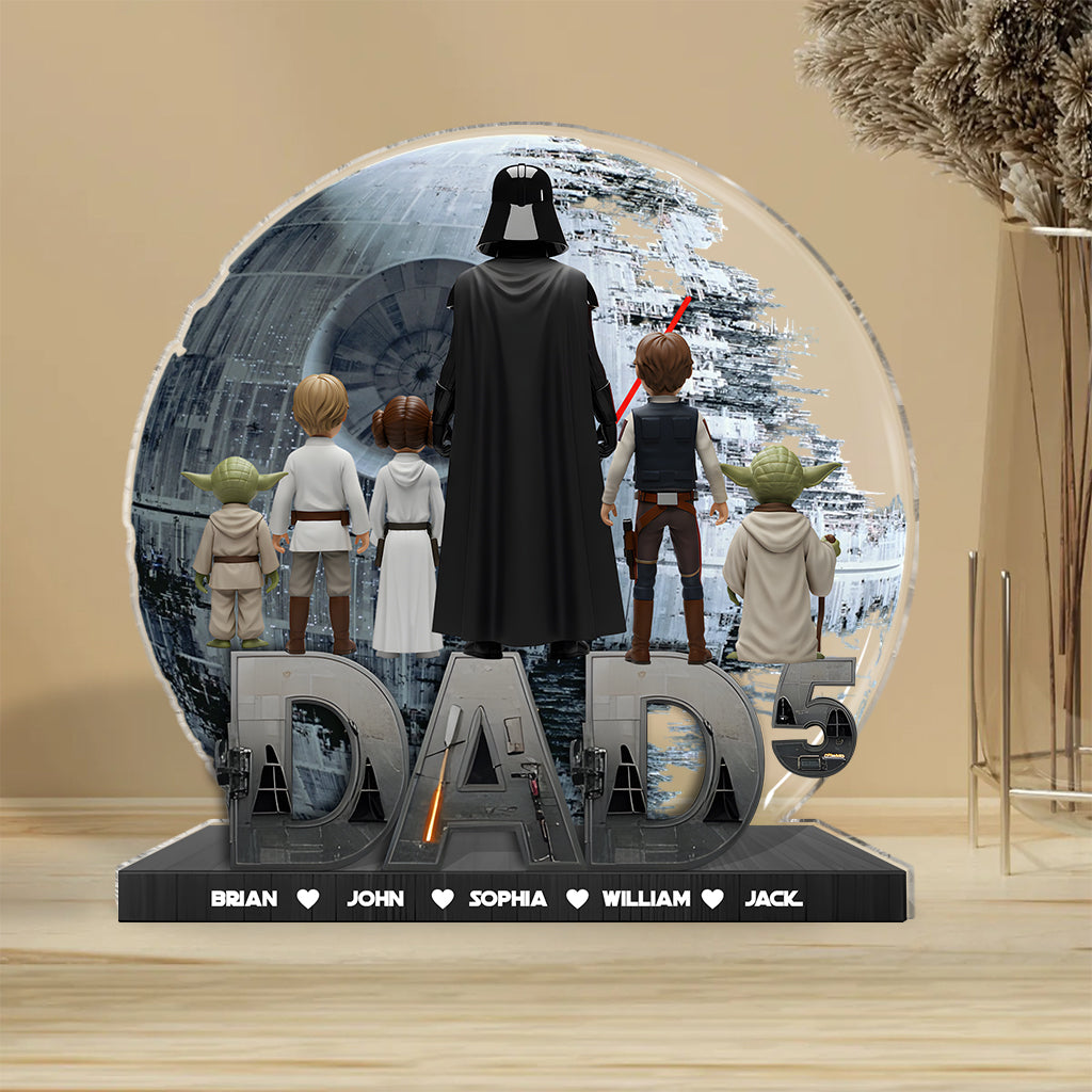 Dad 3 - Gift For Father - Personalized The Force Custom Shaped Acrylic Plaque