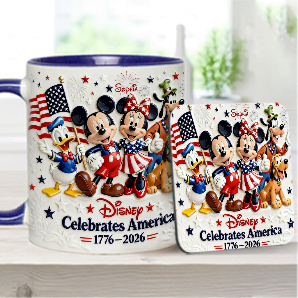 Celebrate USA’s 250th Anniversary - Personalized Mouse Accent Mug & Coaster