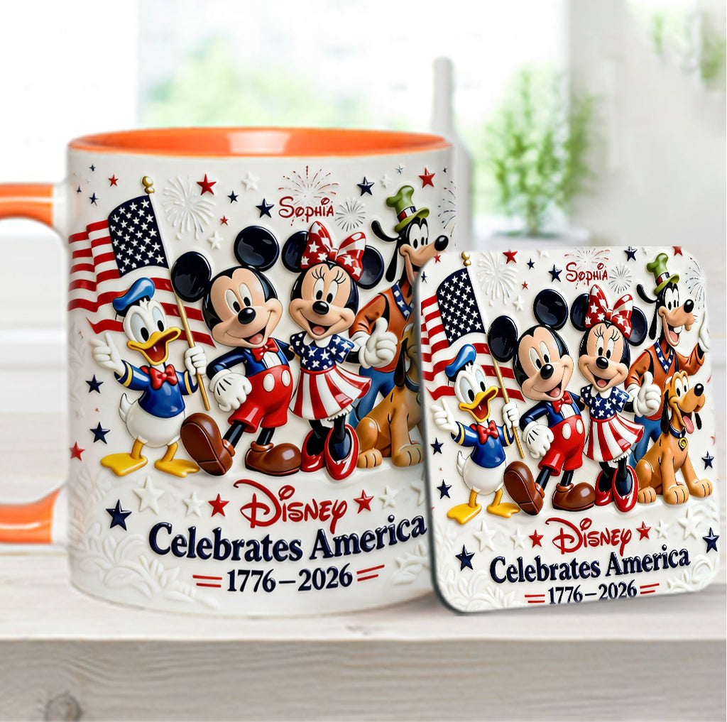 Celebrate USA’s 250th Anniversary - Personalized Mouse Accent Mug & Coaster
