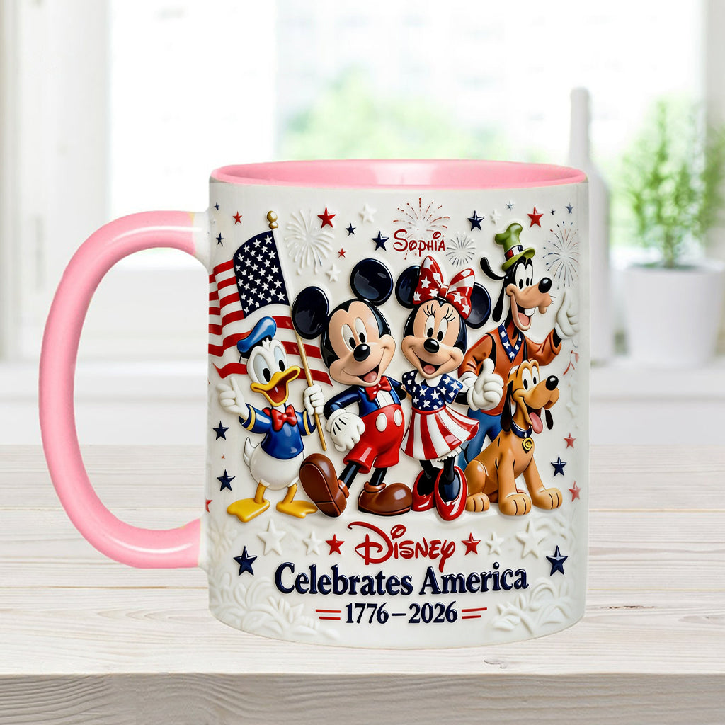 Celebrate USA’s 250th Anniversary - Personalized Mouse Accent Mug & Coaster