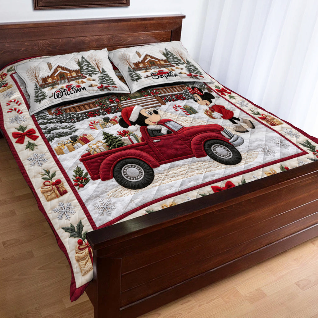 Merry Christmas - Personalized Mouse Quilt Set
