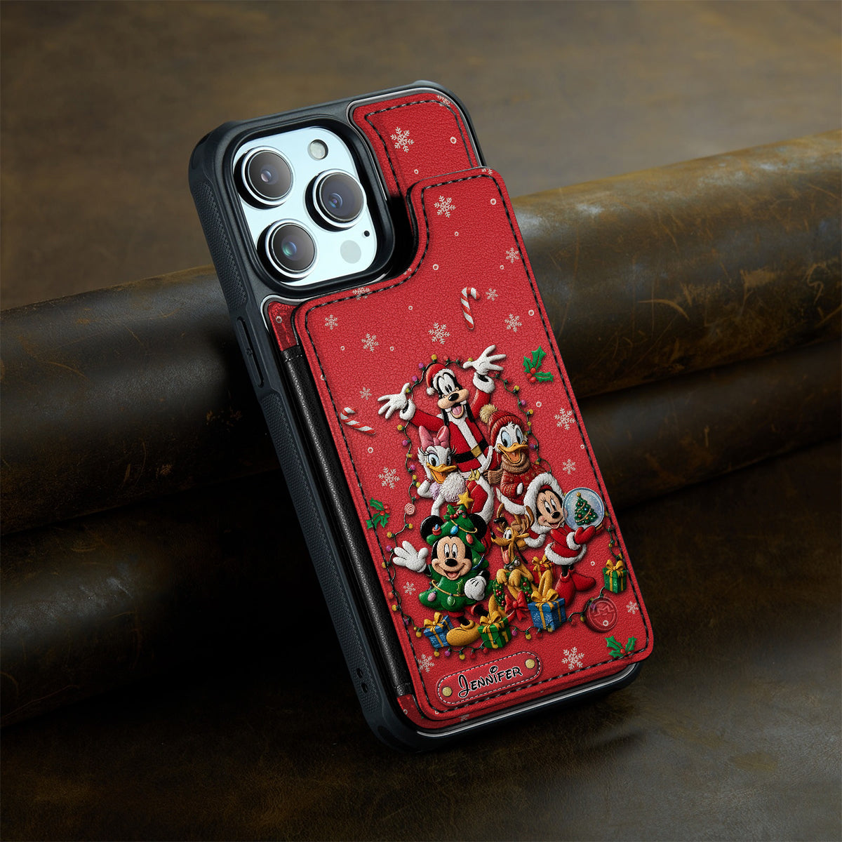 Merry Christmas - Personalized Mouse Fully Printed Wallet Phone Case