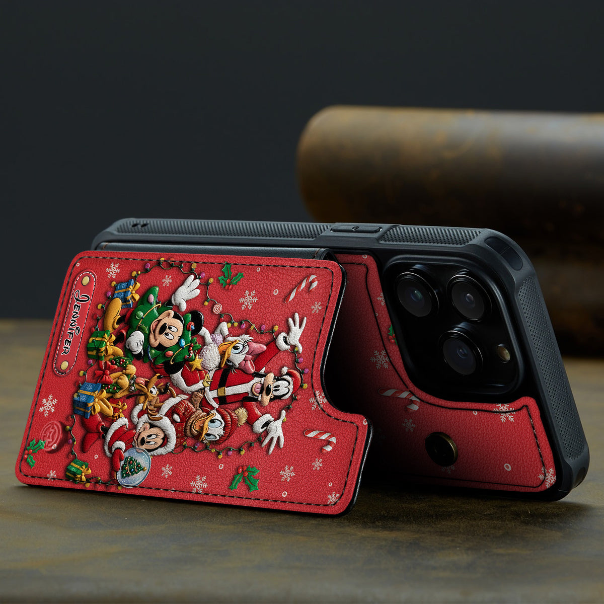 Merry Christmas - Personalized Mouse Fully Printed Wallet Phone Case