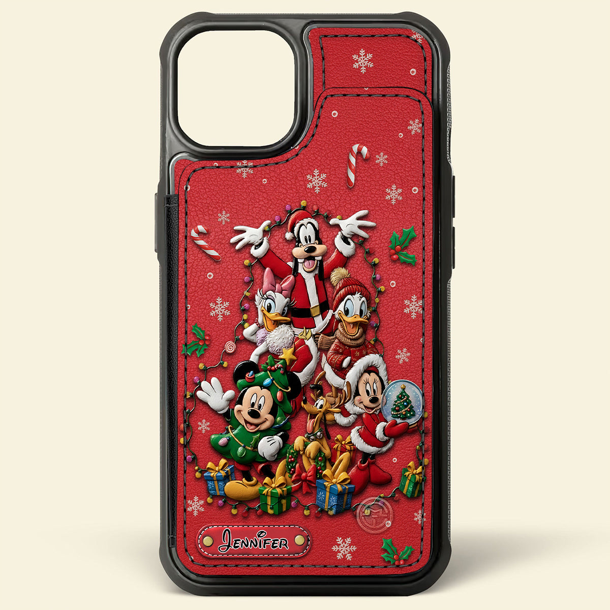 Merry Christmas - Personalized Mouse Fully Printed Wallet Phone Case