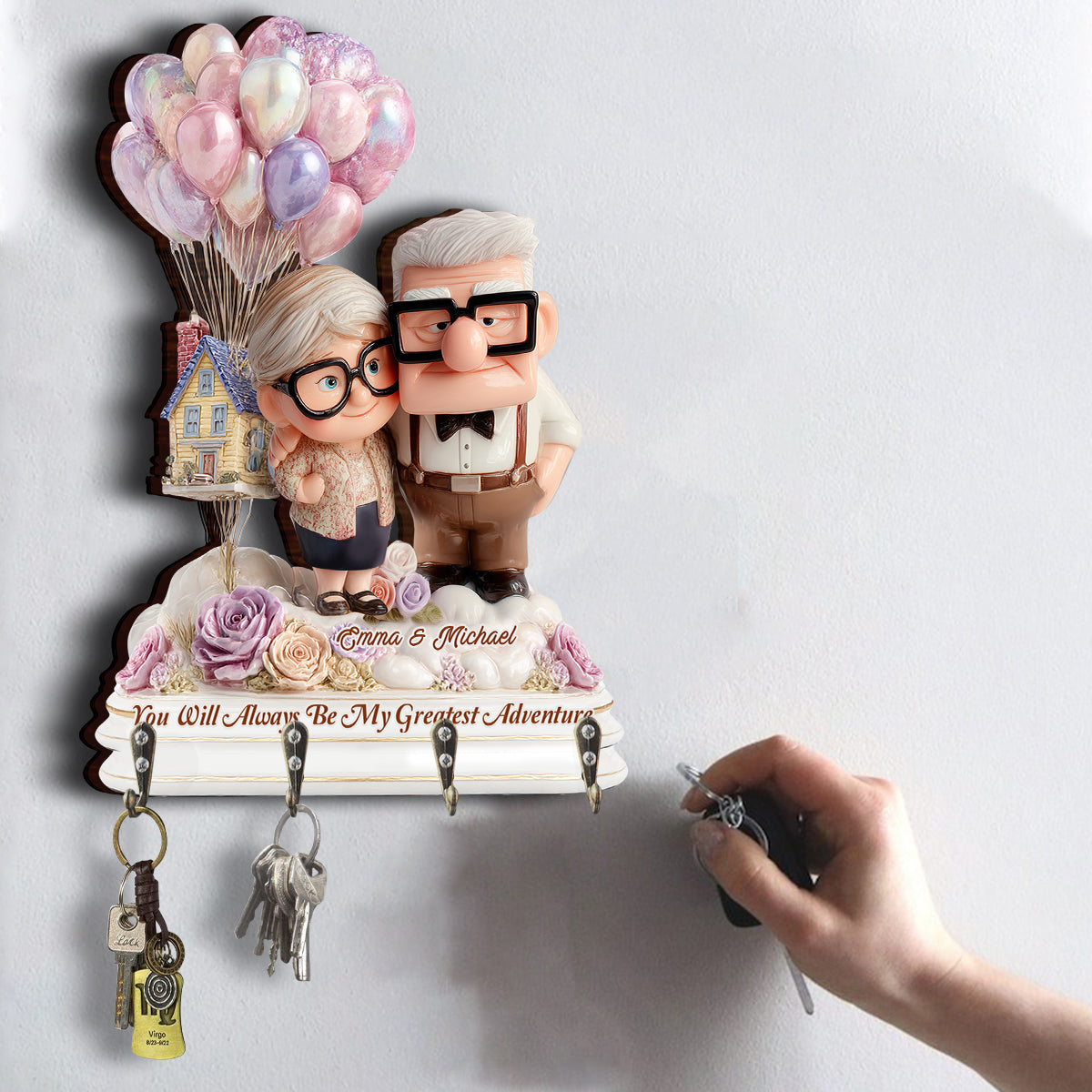 You Wil Always Be My Adventure - Personalized Mouse Custom Shaped Key Rack