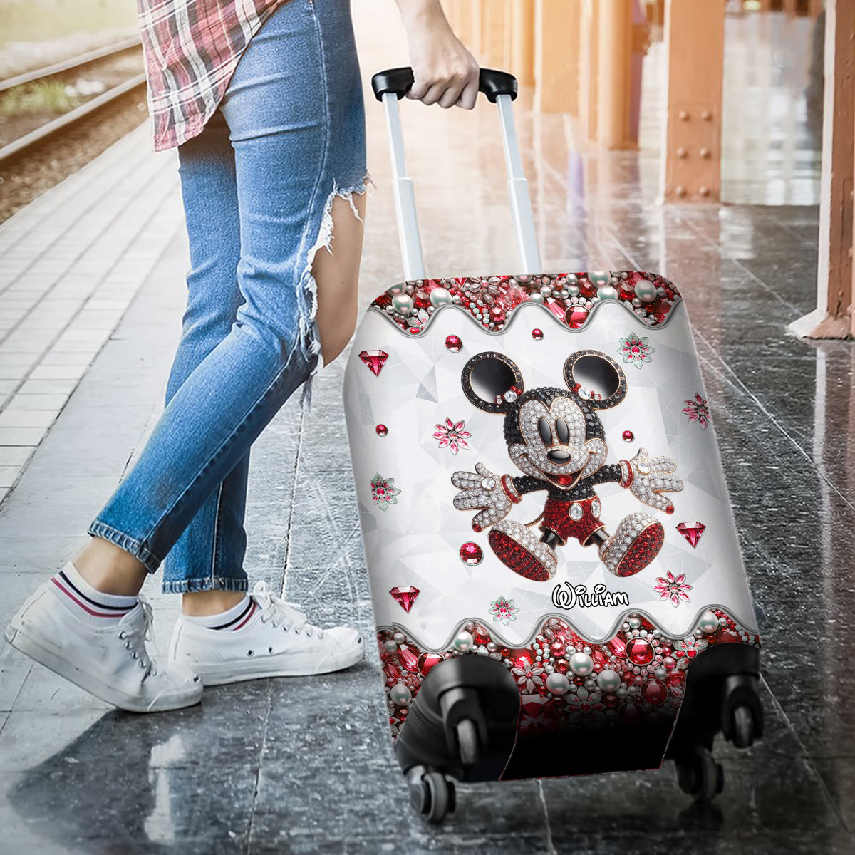 Adventure Awaits Magical Mouse Ears - Personalized Mouse Luggage Cover