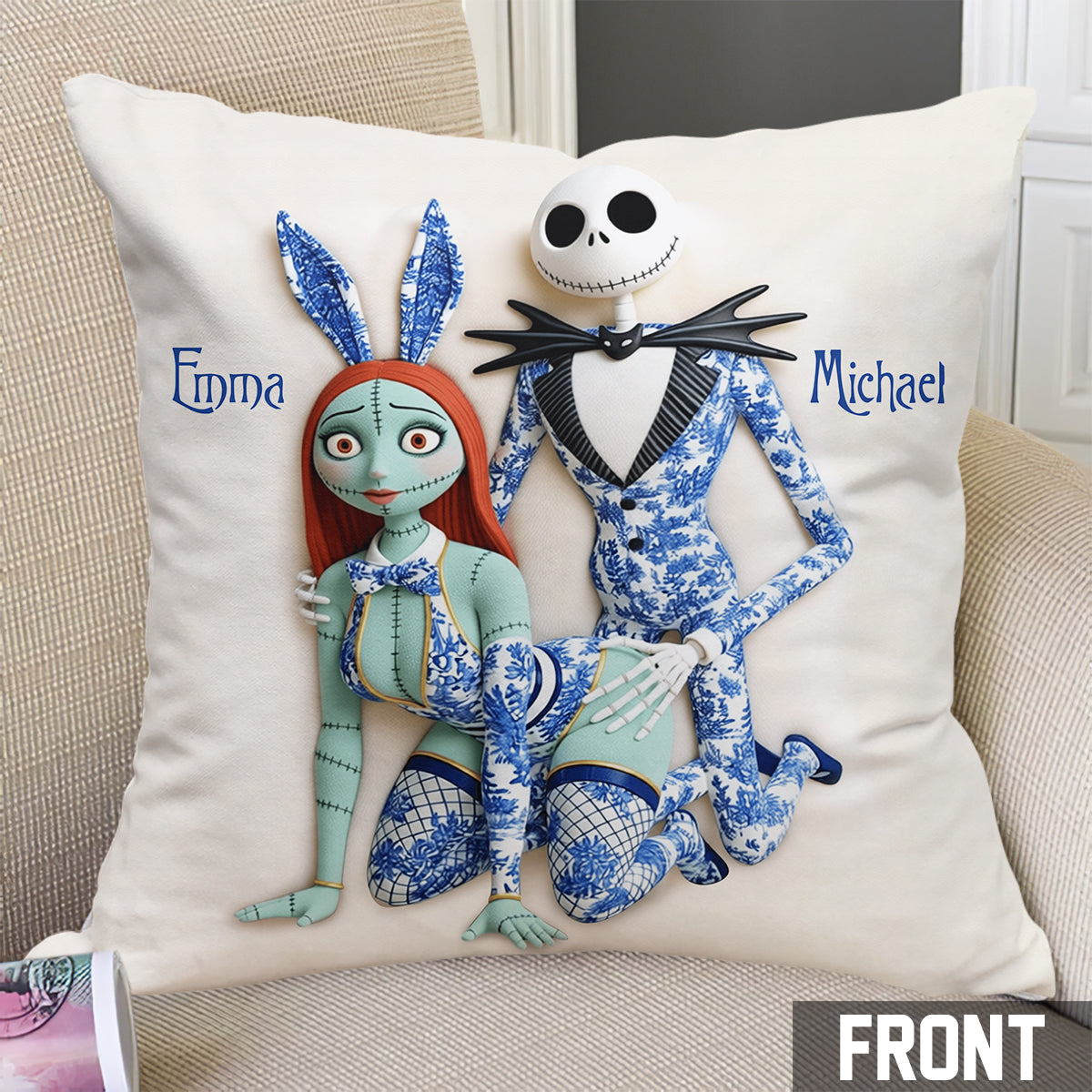 I Love You - Personalized Nightmare Throw Pillow