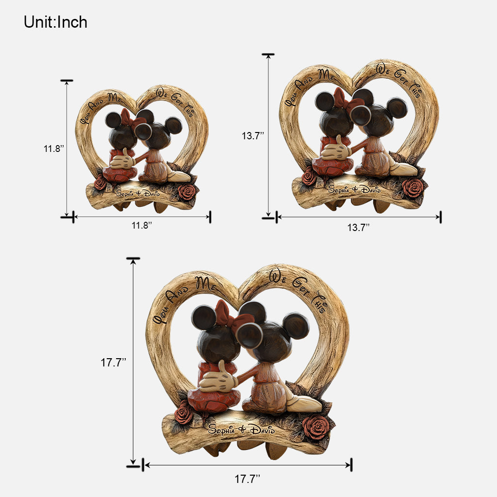 You And Me We Got This - Personalized Mouse Custom Shaped Wood Sign