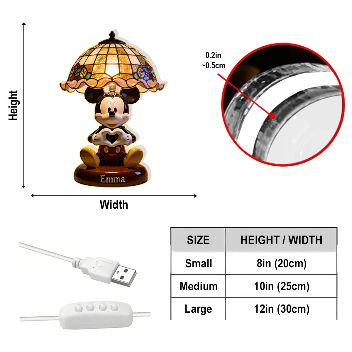 Custom Any Character - Personalized Mouse Acrylic LED Night Light