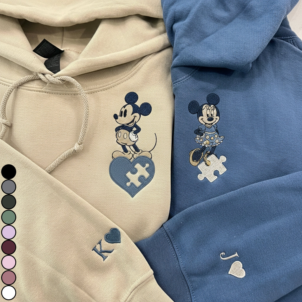 Mouse Ears Couple Matching Hoodie - Personalized Mouse All Over Shirt