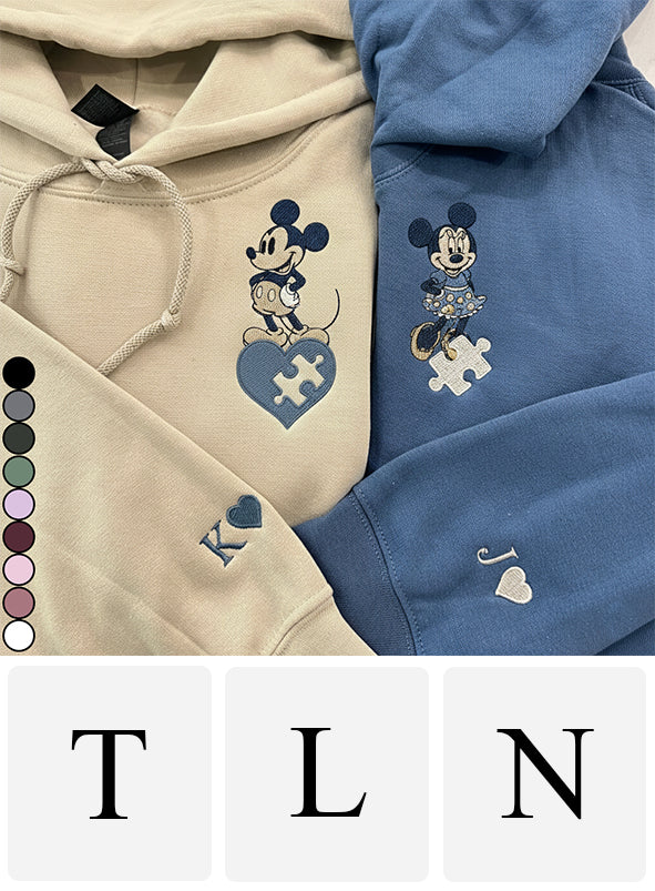 Mouse Ears Couple Matching Hoodie - Personalized Mouse All Over Shirt