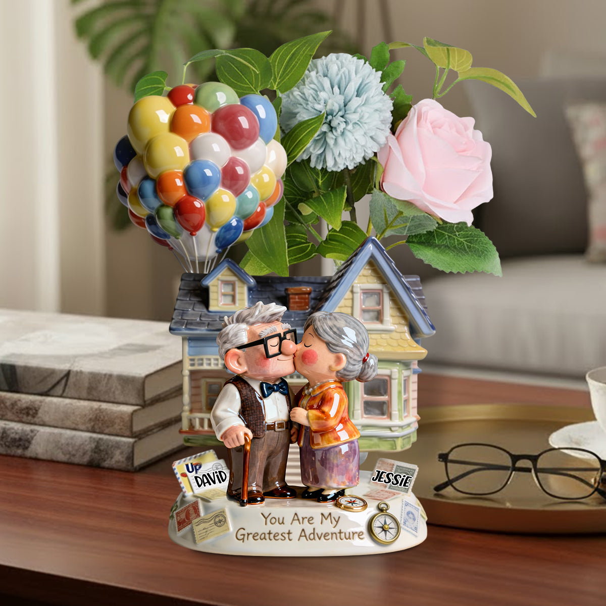 You Are My Greatest Adventure - Personalized Couple Custom Shape Acrylic Flower Vase