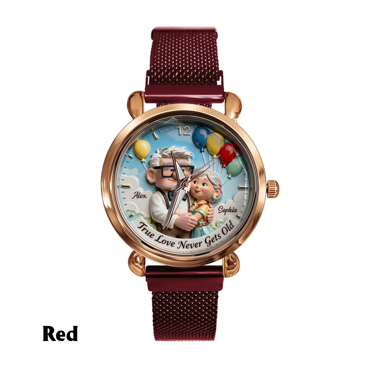 True Love Never Gets Old - Personalized Up Movie Couple Women Hand Watch