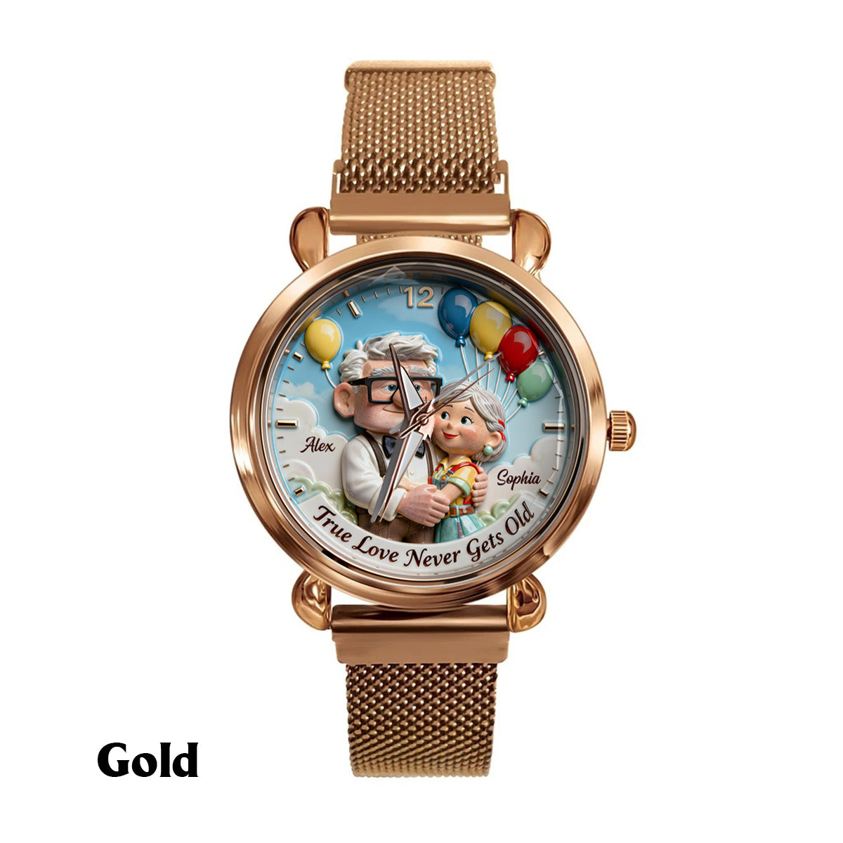 True Love Never Gets Old - Personalized Up Movie Couple Women Hand Watch