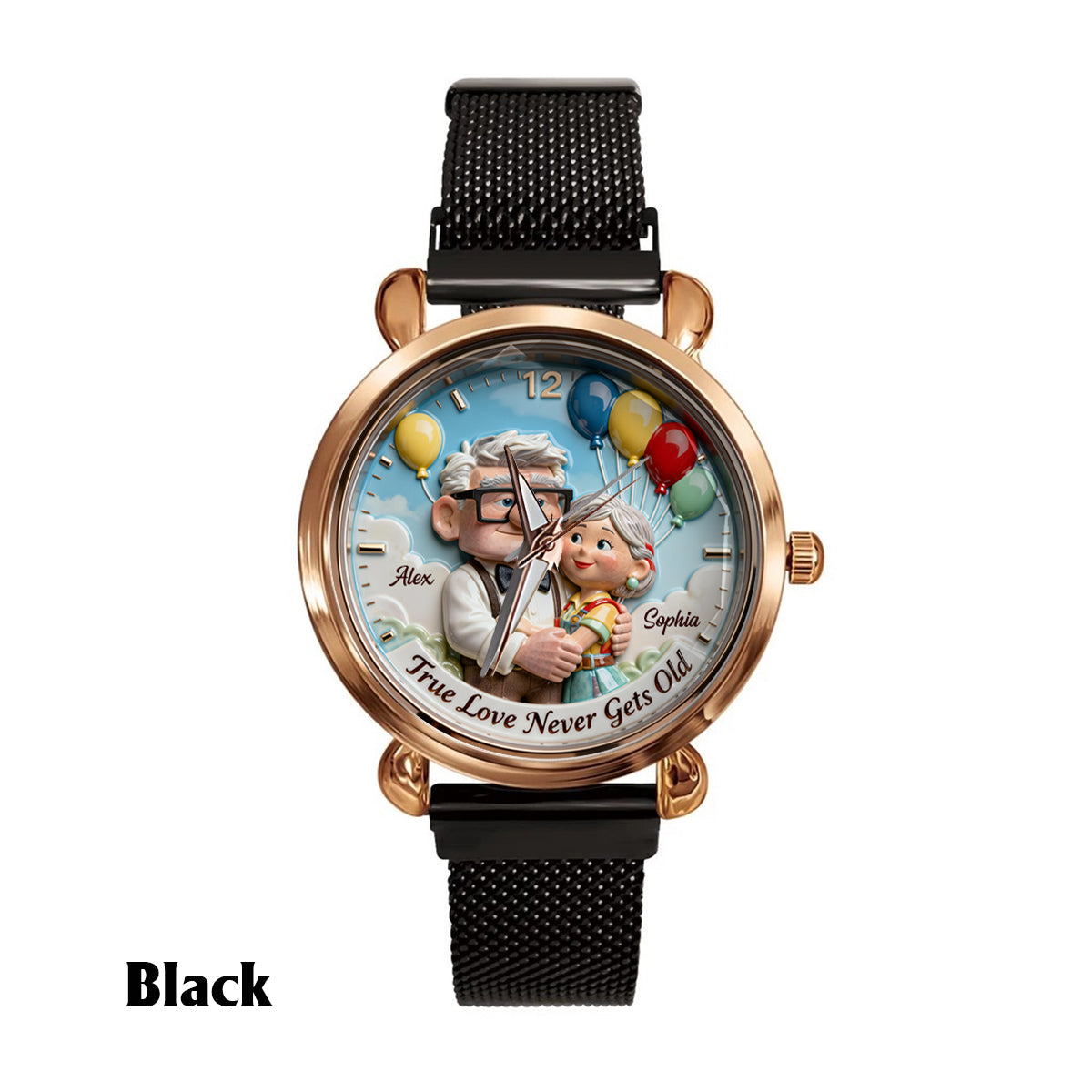 True Love Never Gets Old - Personalized Up Movie Couple Women Hand Watch