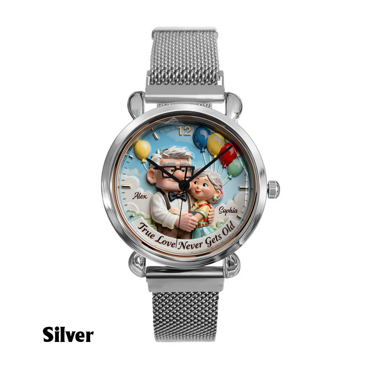 True Love Never Gets Old - Personalized Up Movie Couple Women Hand Watch