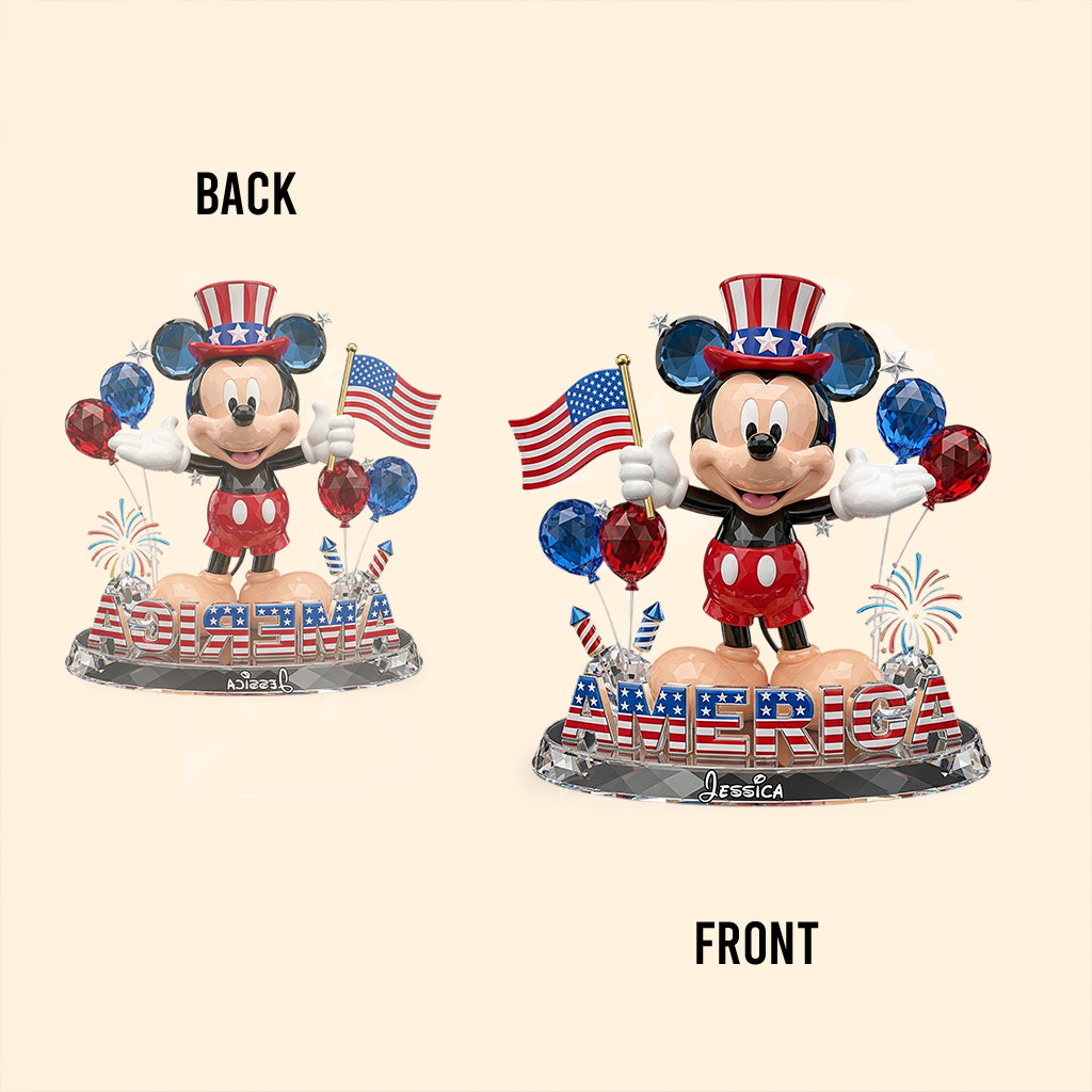 Stars, Stripes And Magic - Personalized Mouse Custom Shaped Acrylic Plaque
