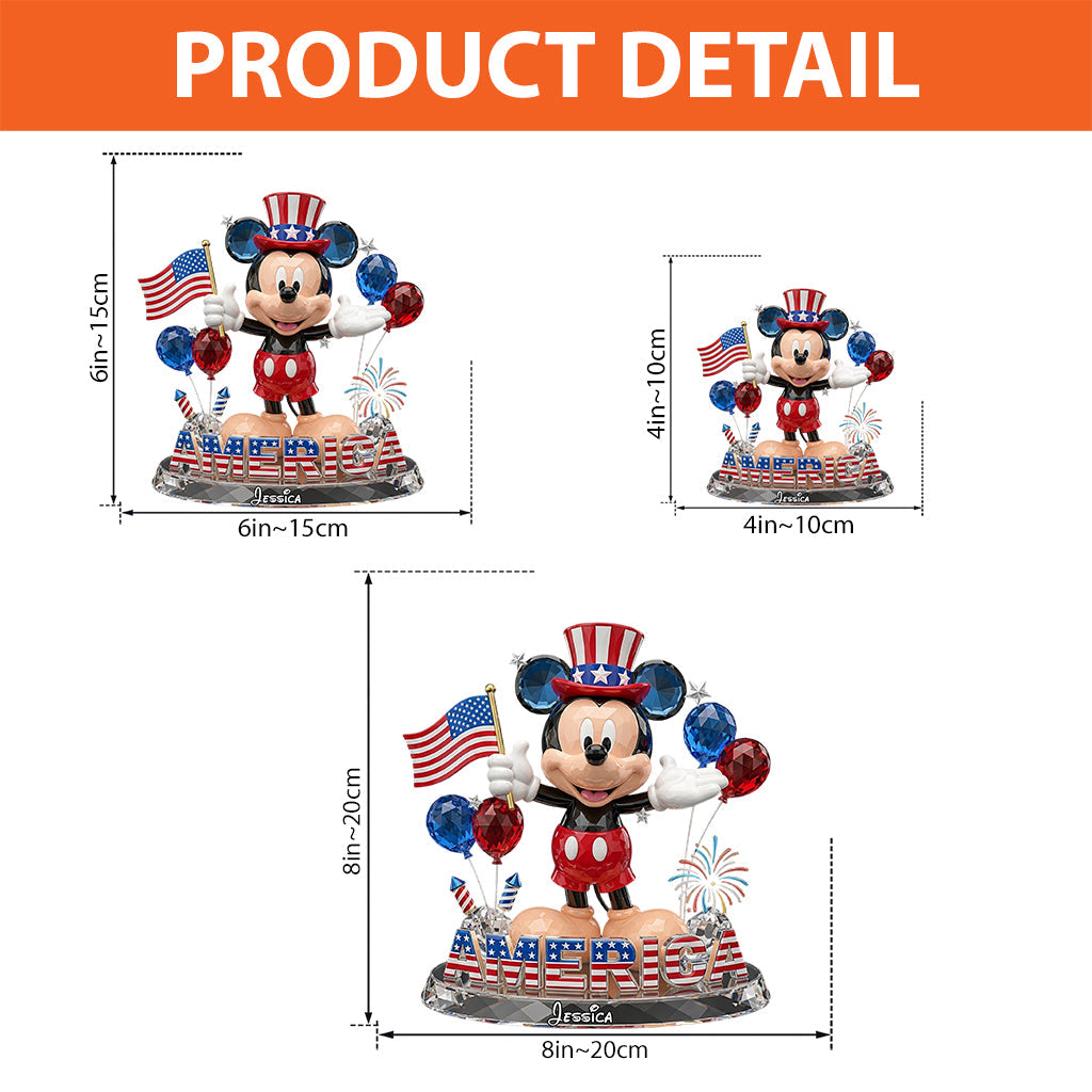 Stars, Stripes And Magic - Personalized Mouse Custom Shaped Acrylic Plaque