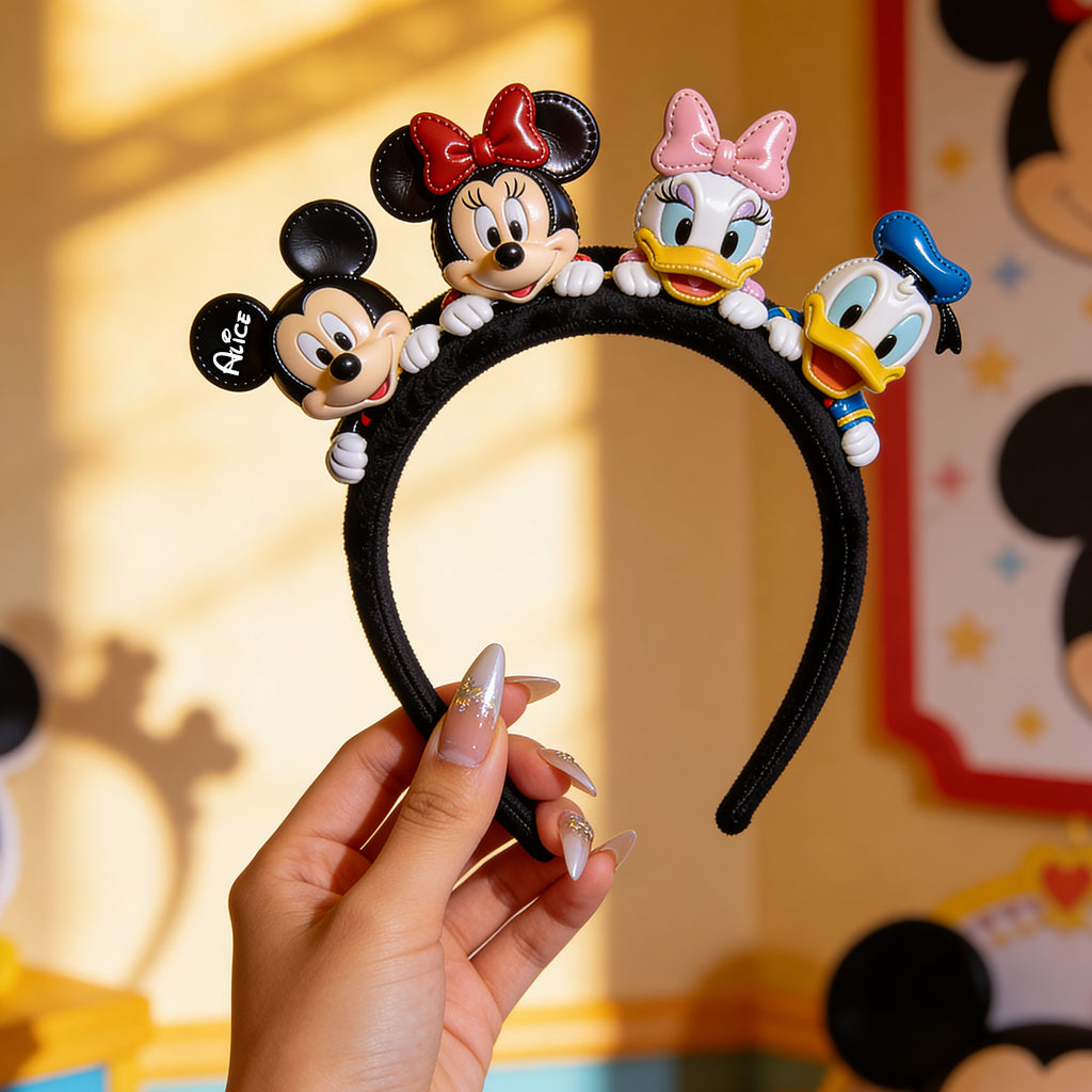 Funny Cartoon Mouse - Personalized Mouse Shaped Leather Headband