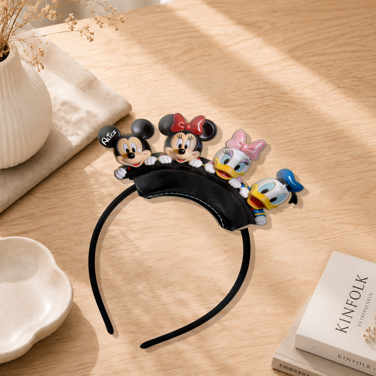 Funny Cartoon Mouse - Personalized Mouse Shaped Leather Headband