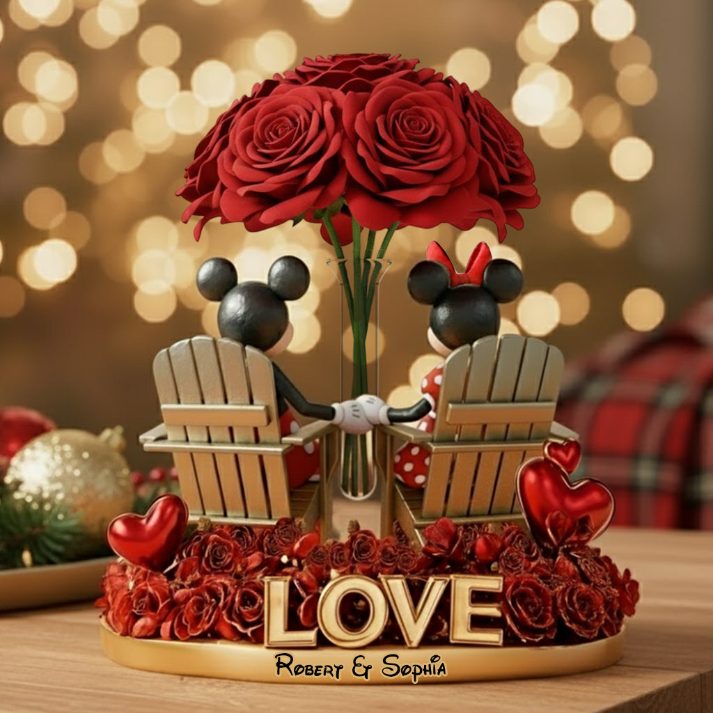 Together Forever - Personalized Mouse Custom Shape Acrylic Flower Vase