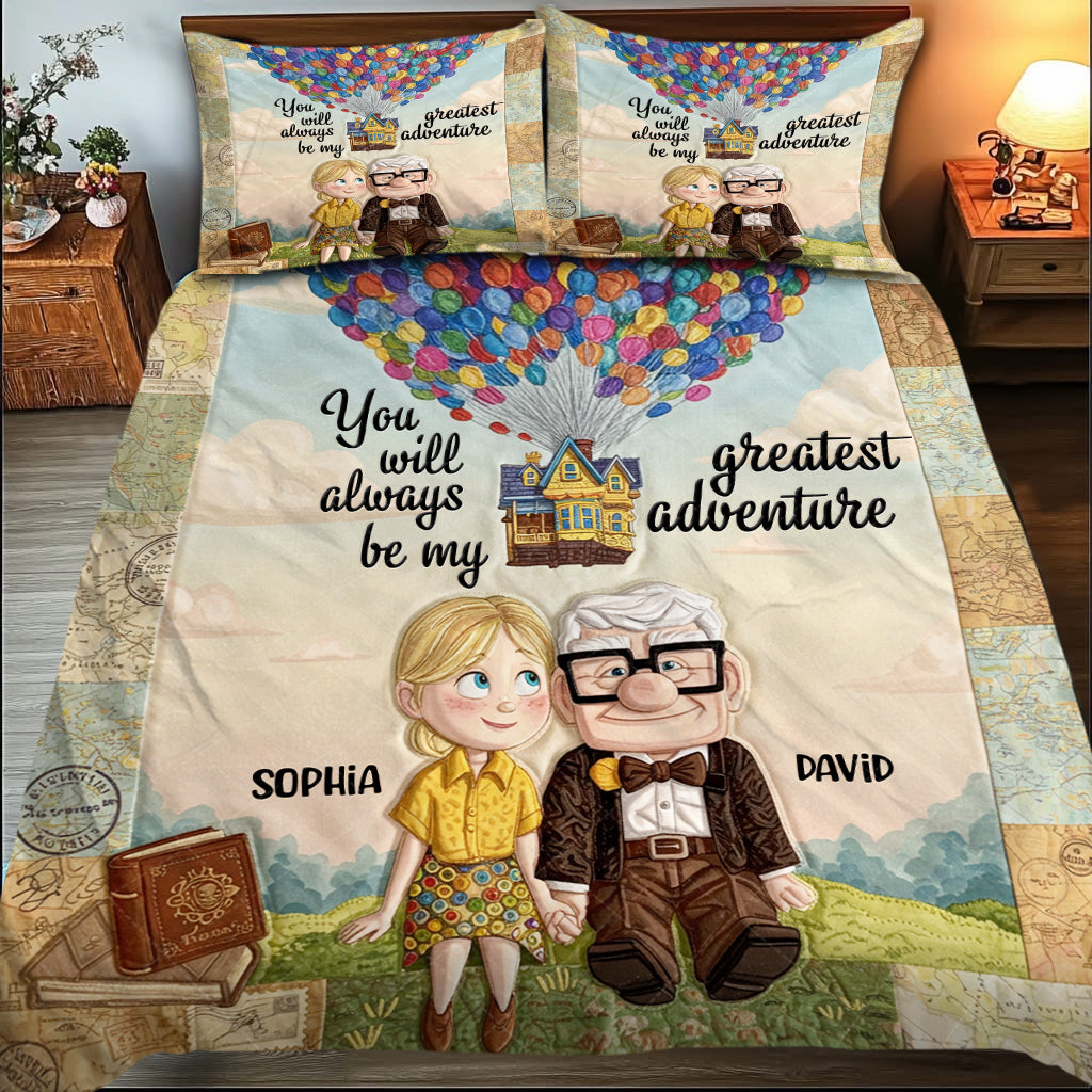 You Are My Greatest Adventure - Personalized Couple Quilt Set