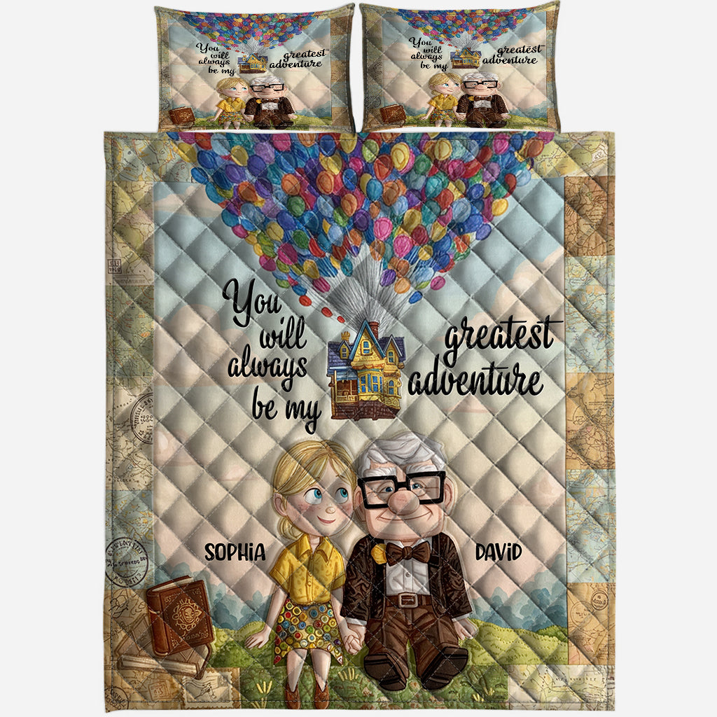 You Are My Greatest Adventure - Personalized Couple Quilt Set