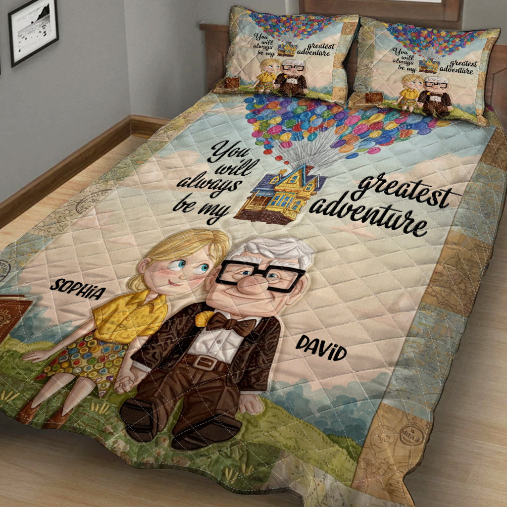 You Are My Greatest Adventure - Personalized Couple Quilt Set