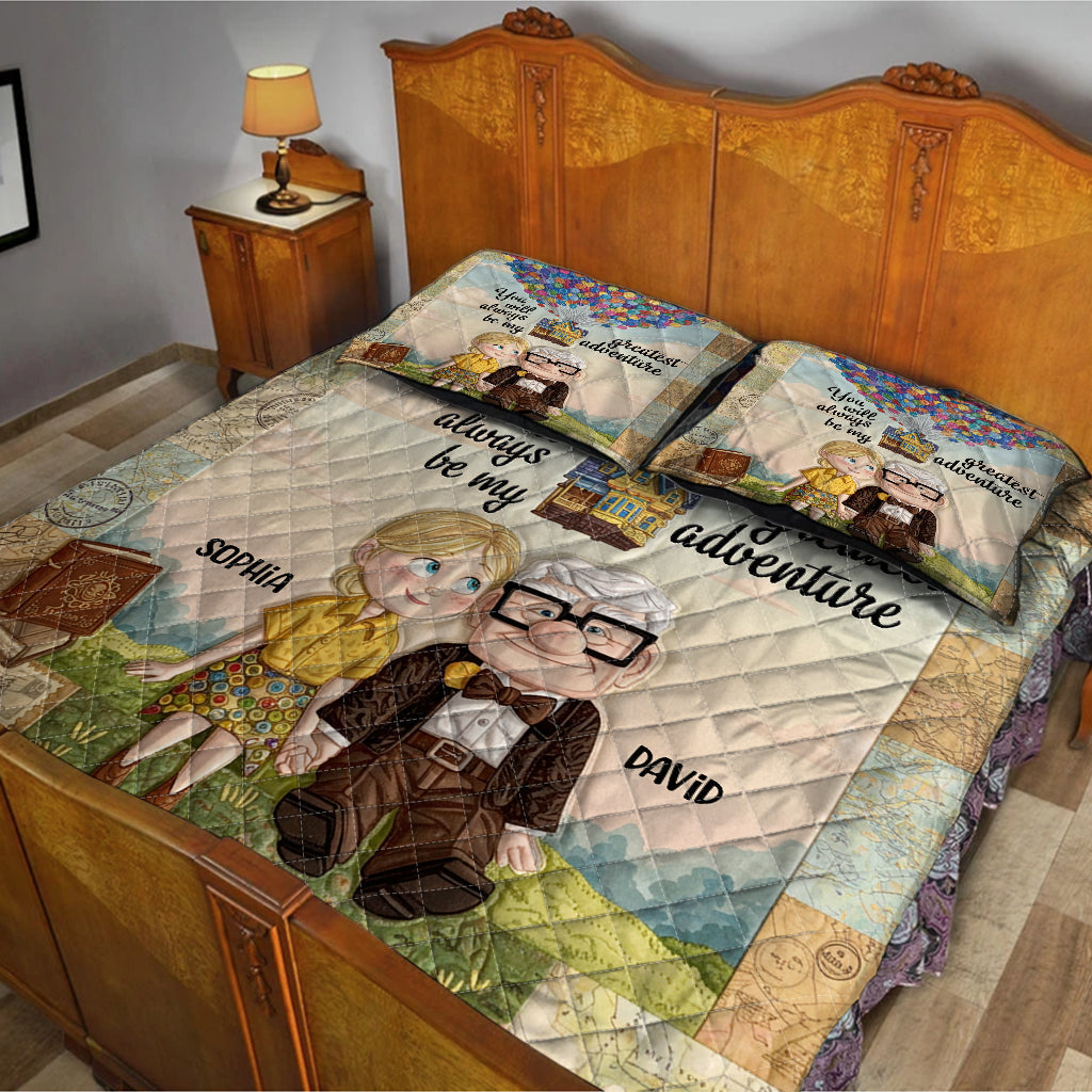 You Are My Greatest Adventure - Personalized Couple Quilt Set