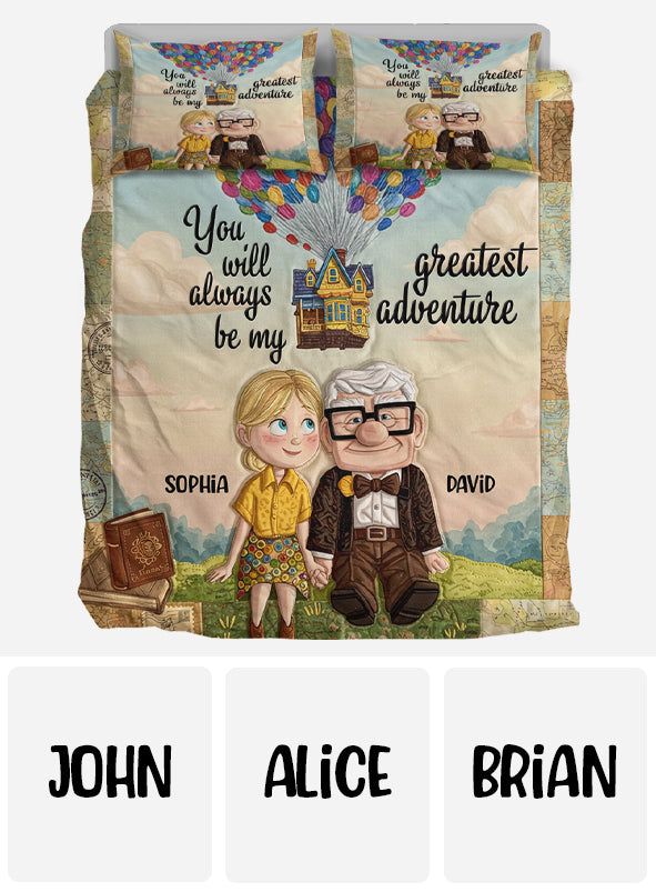 You Are My Greatest Adventure - Personalized Couple Quilt Set