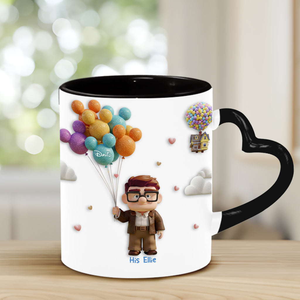 I Love You - Personalized Couple Heart Handle Mug