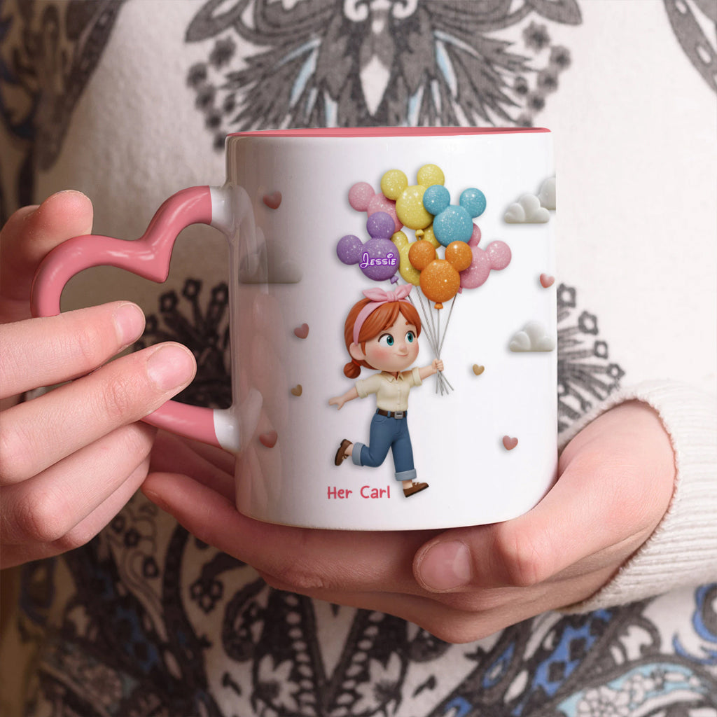 I Love You - Personalized Couple Heart Handle Mug