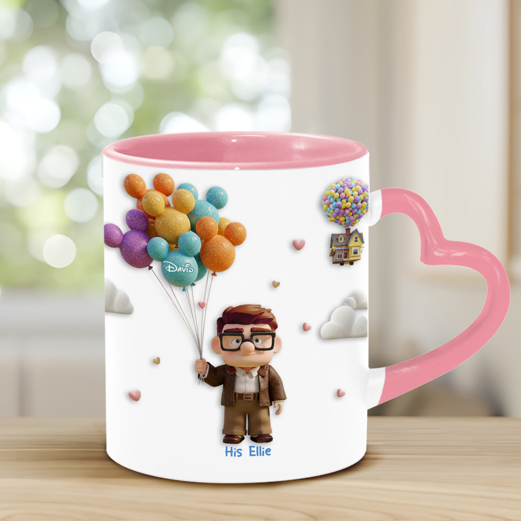 I Love You - Personalized Couple Heart Handle Mug