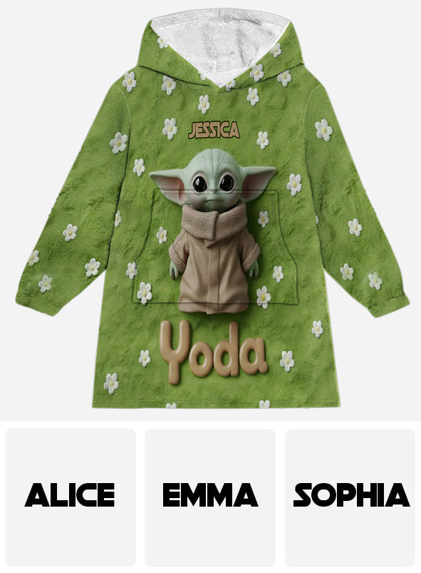 Cute Yoda - Personalized The Force Blanket Hoodie