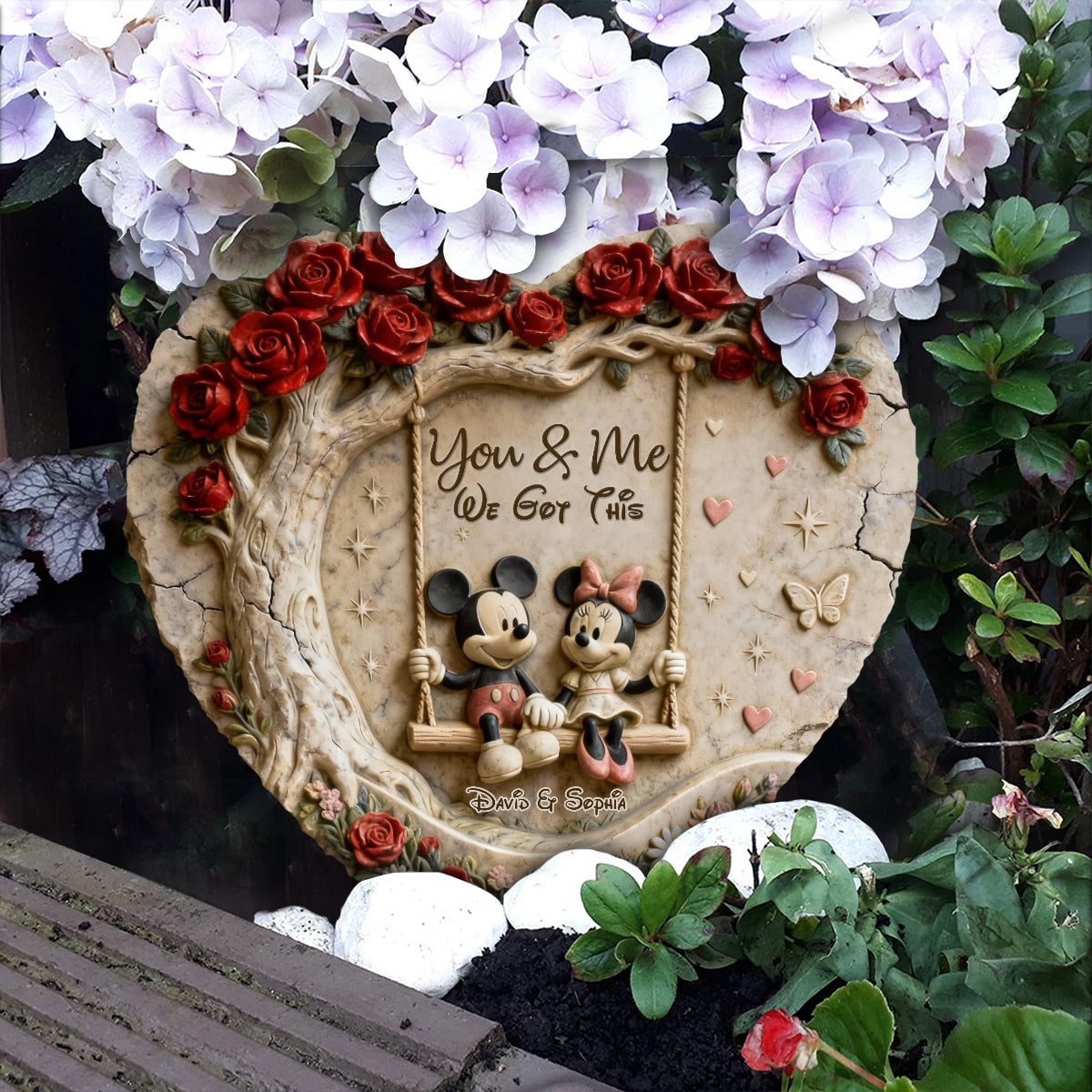 You & Me We Got This - Personalized Mouse Heart Shaped Stone