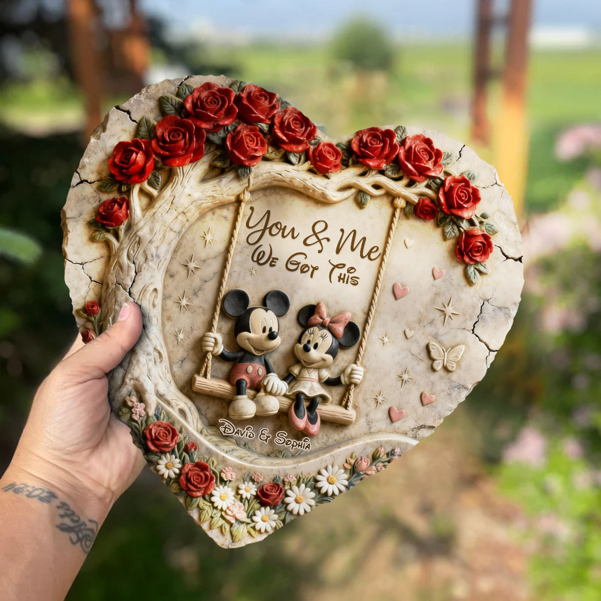 You & Me We Got This - Personalized Mouse Heart Shaped Stone