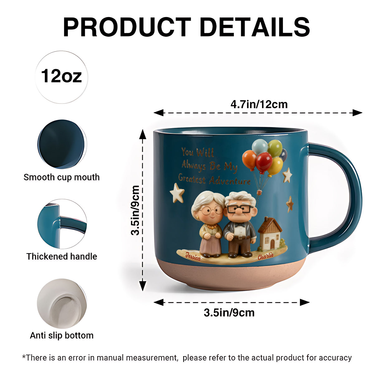 You Will Always Be My Greatest Adventure - Personalized Couple Printed Pottery Mug