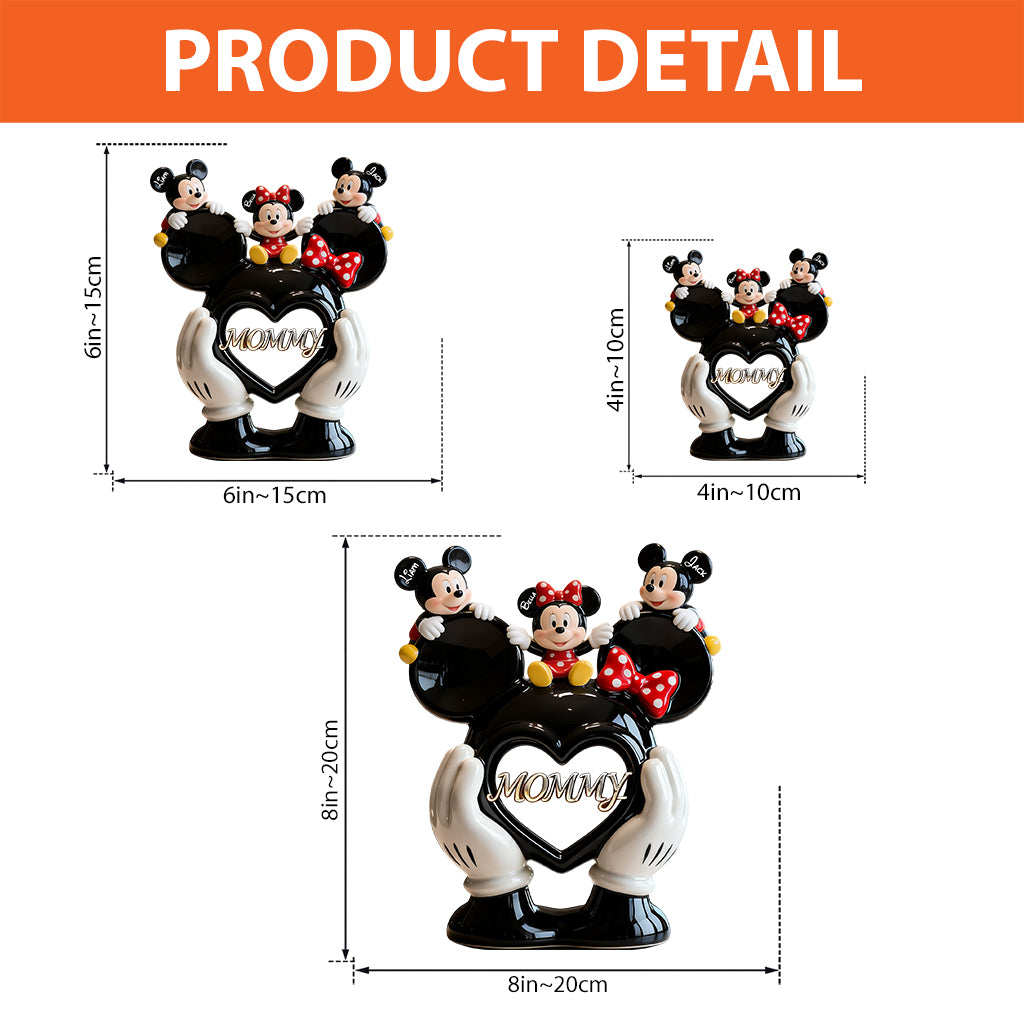 Mommy Mouse Love Heart - Personalized Mouse Custom Shaped Acrylic Plaque